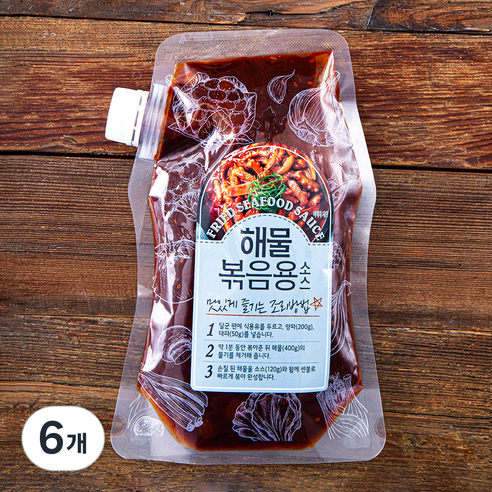 주비푸드 해물볶음용 소스, 500g, 6개