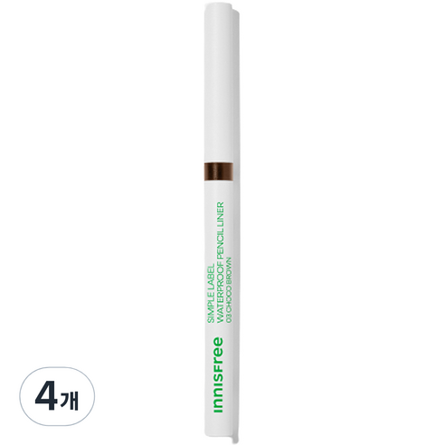 이니스프리 심플라벨 워터프루프 펜슬라이너 0.1g, 3 초코 브라운, 4개