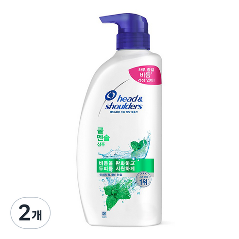 헤드앤숄더 쿨 멘솔 샴푸 멘솔향, 850ml, 2개