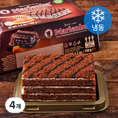 말렌카 허니 케이크 코코아 (냉동), 100g, 4개