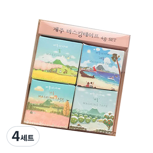 제주 마스킹 테이프 15mm x 5m 4종 세트, 제주의 사계, 4세트