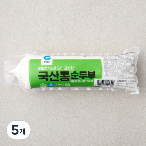 청정원 국산콩 순두부, 350g, 5개