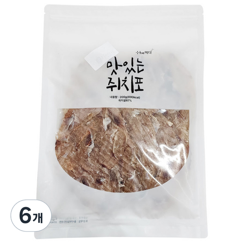 더먹다 자연오감 맛있는 쥐치포, 200g, 6개