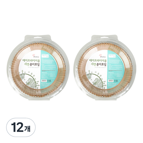 쿠킹플러스 에어프라이어용 자연 종이호일 17cm 50p, 50개입, 12개