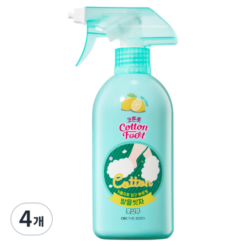 온더바디 코튼풋 발을 씻자 풋샴푸 레몬민트향, 1개입, 4개, 510ml