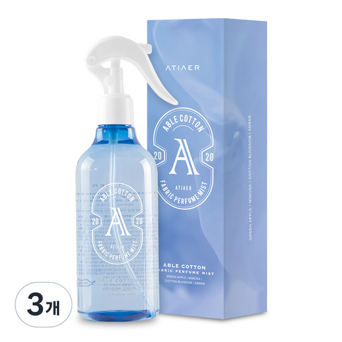 에티에르 섬유탈취제 에이블코튼향 본품, 100ml, 3개