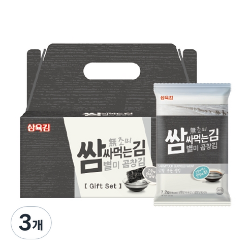 삼육김 쌈싸먹는 별미 곱창김 무조미 10p, 72g, 3세트