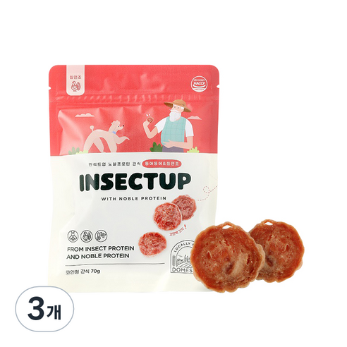 반려견 인섹트업 노블 프로틴 간식 동애등에 앤 칠면조 70g, 칠면조맛, 3개
