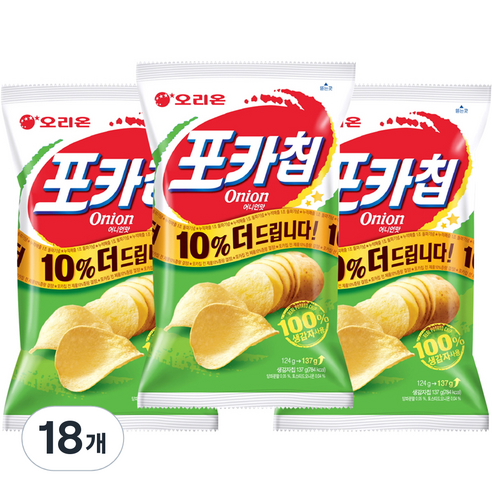 오리온 포카칩 어니언, 137g, 18개