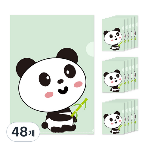 귀여운 디자인 L자홀더파일, 팬더, 48개