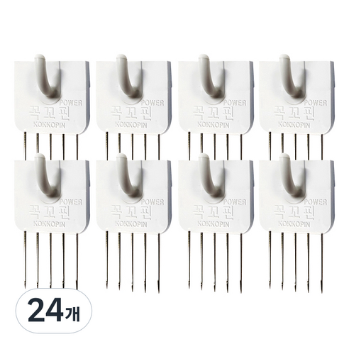 꼭꼬핀 파워 U자형, 화이트, 24개