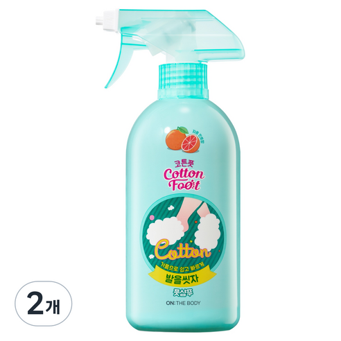 온더바디 코튼풋 발을 씻자 풋샴푸 자몽민트향, 1개입, 2개, 510ml