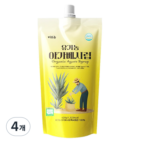 비소뉴 유기농 아가베시럽, 420g, 4개