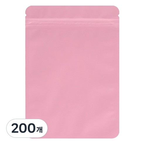 마켓감성 해피지퍼 포장 가방, 핑크, 200개