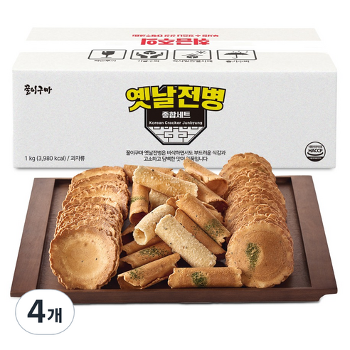 꿀이구마 옛날 전병 종합 세트, 4개, 1kg