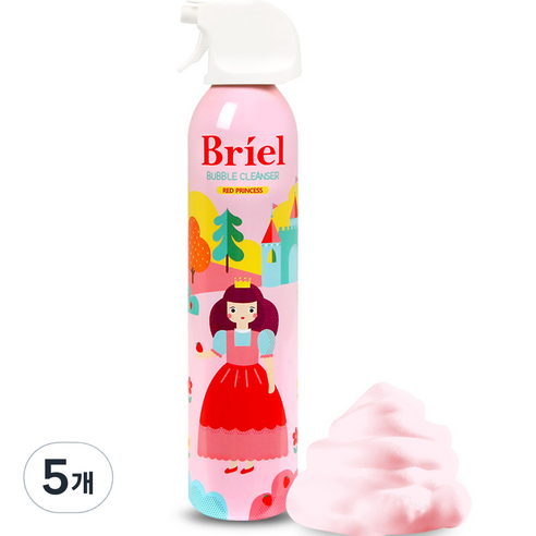 브리엘 레드 프린세스 버블 클렌저 누들타입 딸기향, 5개, 300ml