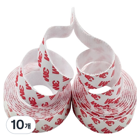 파리박사 벨크로 테이프 화이트 5cm x 2m, 10개