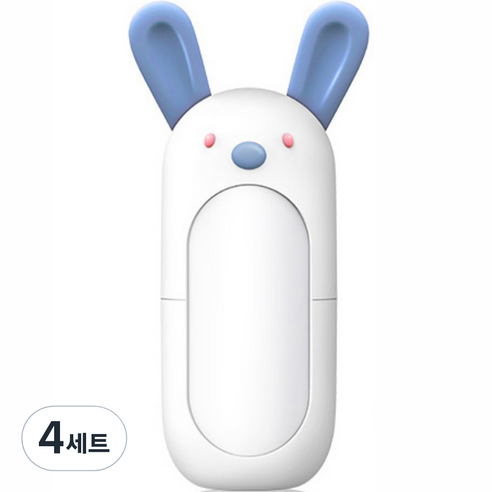 블루마켓 귀여운 캐릭터 케이스 베이비 손톱깍이 세트, 토끼, 4세트