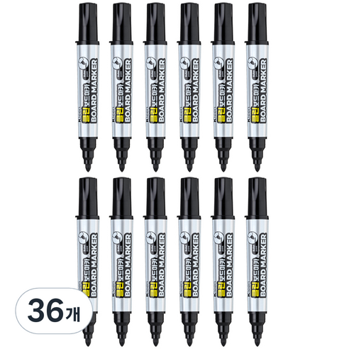 라인플러스 클린 보드마카 1~3.4mm, 흑색, 36개