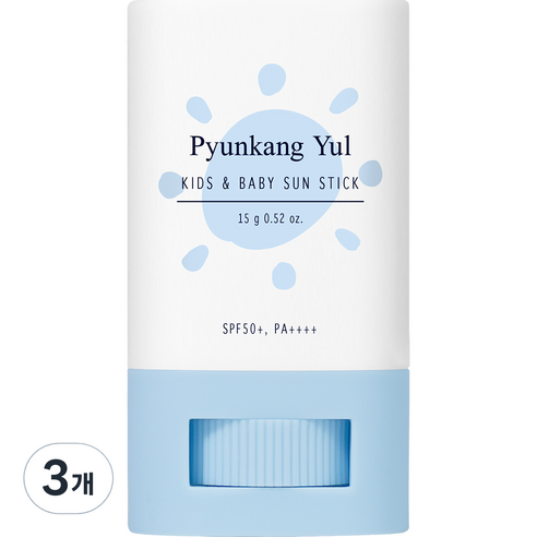 편강율 키즈 앤 베이비 선 스틱 SPF50+ PA++++, 15g, 3개