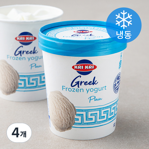 KRIKRI 그릭 프로즌 요거트 플레인 (냉동), 320g, 4개