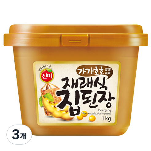 진미 가가호호 재래식 집된장, 1kg, 3개