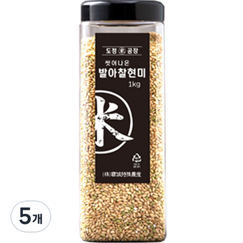 도정공장 씻어나온 발아찰현미, 1kg, 5개