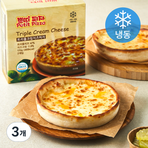 쁘띠 트리플 크림치즈 피자 (냉동), 170g, 2개입, 3개