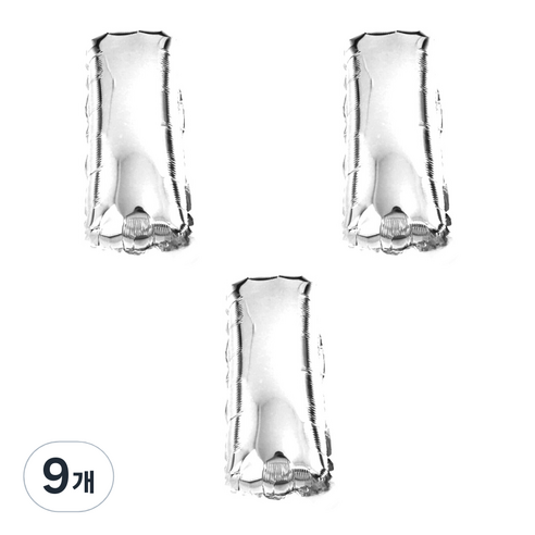 리빙다 알파벳 I 호일풍선 대, 실버, 9개