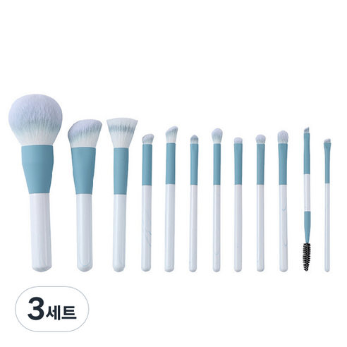 디에스 파스텔 메이크업 브러쉬 세트, 블루, 3세트