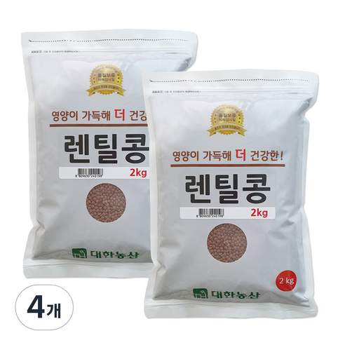 대한농산 렌틸콩, 2kg, 4개
