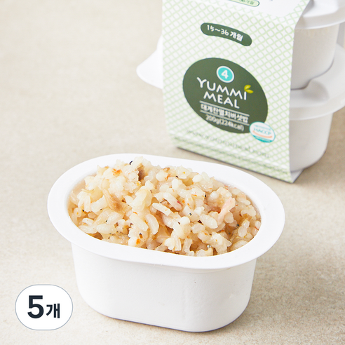 얌이밀 유아용 15개월 이유식 대게잔멸치버섯밥, 200g, 5개