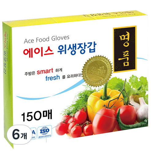 에이스 명품 위생장갑, 150개입, 6개