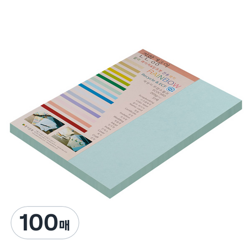 종이문화 친환경색지 레인보우카드 No.14 블루, A4, 100매