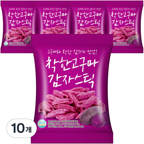 에이스엠앤티 착한 고구마 감자스틱, 45g, 10개