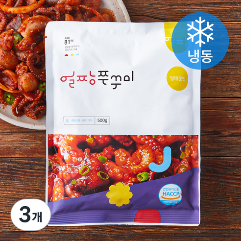 얼짱쭈꾸미 덜매운맛 (냉동), 3개, 500g