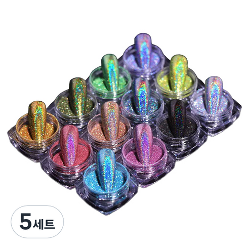 레이저 미러파우더 12종 세트, 5세트, 혼합색상