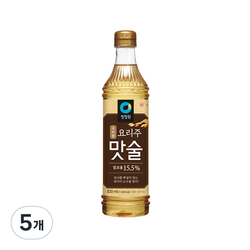 대상 청정원 우리쌀 요리주 맛술, 830ml, 5개