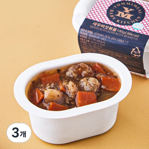 얌이밀 새우버섯볶음, 100g, 3개