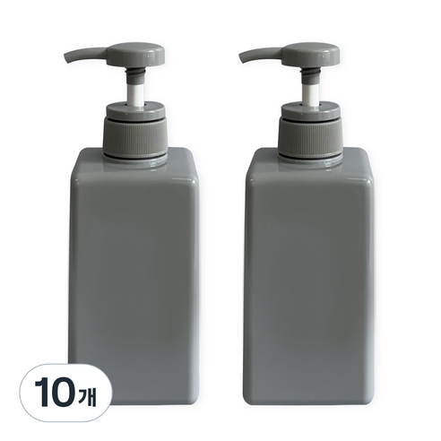 뉴앤룩 사각 리필용기 디스펜서 일반형 450ml, 04 그레이, 10개