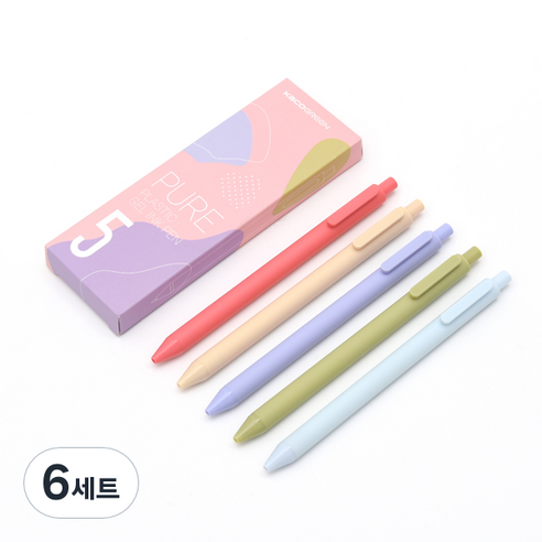 카코 퓨어 에디션 모란디 젤펜 Ver 2 5종 세트 0.5mm, 혼합색상, 6세트