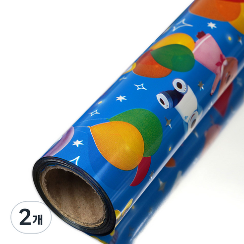 코코플러스 뽀롱뽀롱 뽀로로 롤 포장지 37.5cm, 파랑, 2개