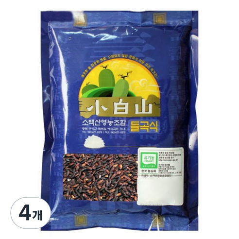 소백산영농조합 유기농 발아 찰흑미, 1kg, 4개