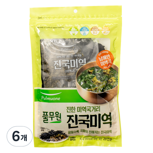 풀무원 진한 미역국거리 진국미역, 6개