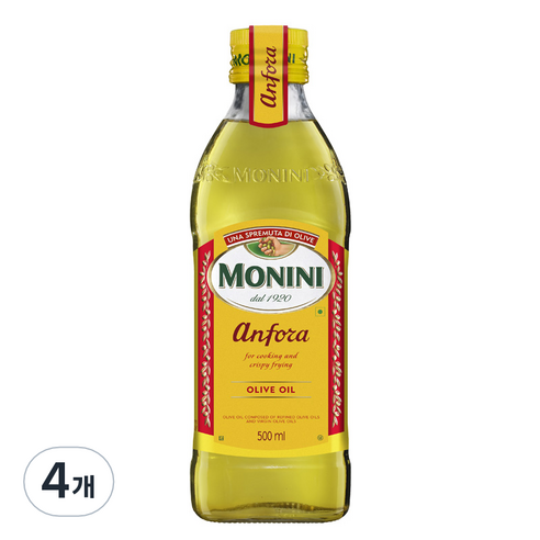 모니니 안포라 퓨어 올리브 오일, 500ml, 4개
