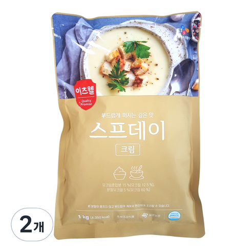 이츠웰 크림스프 데이, 1kg, 2개