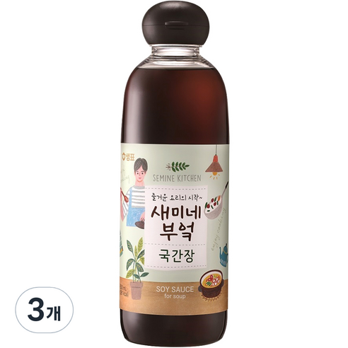 샘표 새미네부엌 국간장, 830ml, 3개