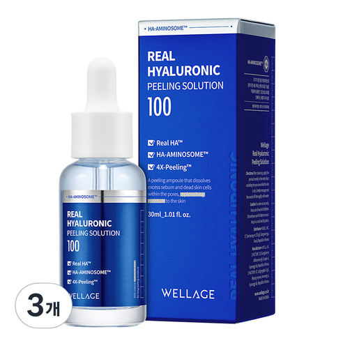웰라쥬 리얼 히알루로닉 필링 솔루션, 30ml, 3개