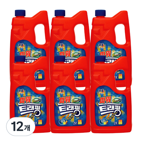 백광 트래펑 배수구세정제, 2L, 12개