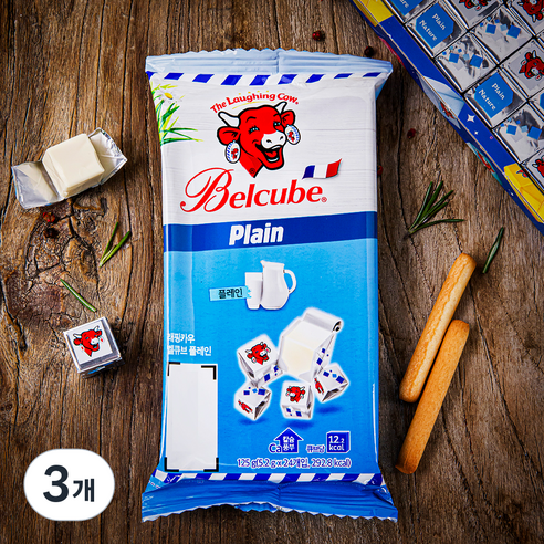 래핑카우 벨큐브 플레인 24큐브, 125g, 3개